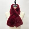 Rex Rabbit Fur Knitted Scarf Foulard Fashion Solid Shawls Rectangle Scarves for Ladies Winter Warm Real Fur Shawls