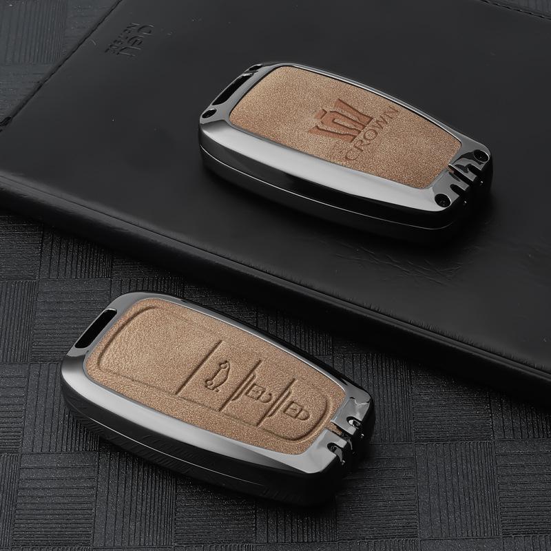 Premium Metal Key Cover for Toyota Crown - High-end Car Accessory Key Shell & Buckle