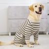 Fashionable Pet Dog Clothes Polyester Dog Pajamas Creative Puppy Stripes Jumpsuits Autum
