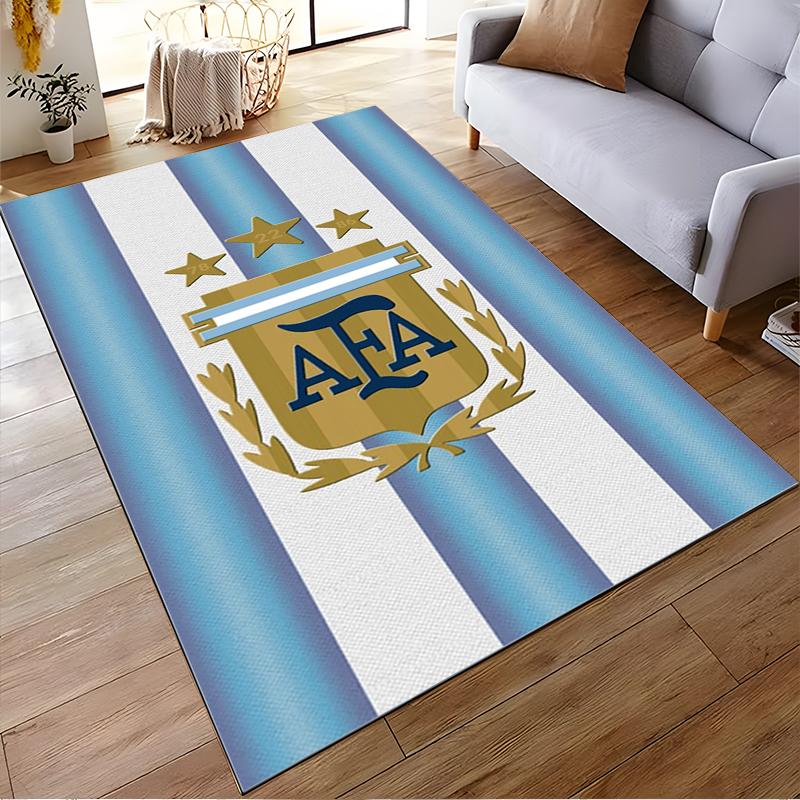 Argentina Football Association Logo Rug Design, Non-slip rug suitable for living room and bedroom sofas.