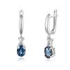 Благородные и элегантные женские серьги из серебра 925 пробы с натуральным лондонским голубым топазом в подарок на годовщину и помолвку
