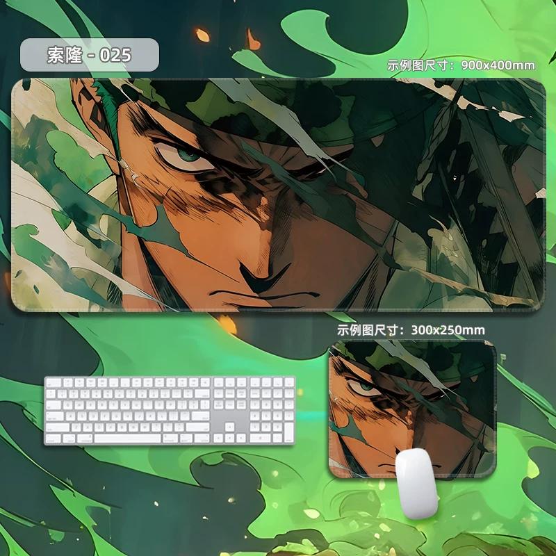 Высококачественный кожаный коврик для мыши Roronoa Zoro ONE PIECE, очень большой, маленький, мультяшный, офисный, игровой, киберспортивный, подкладка для компьютерной клавиатуры, настольный мат, анимационная периферия