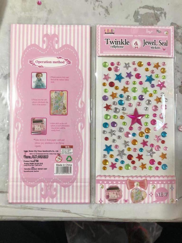 Shiny Diamond Crystal Heart Stickers for Kids - Princess & Cartoon Themes