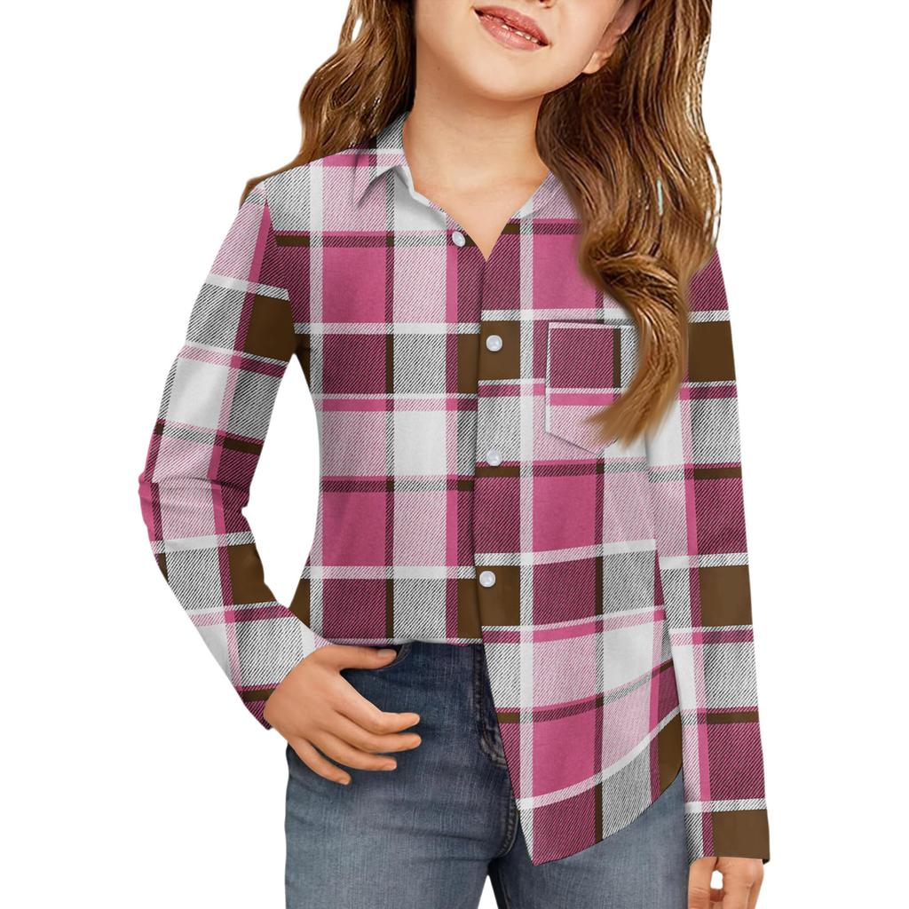 Girls' Button-Down Shirt - Long Sleeve Blouse