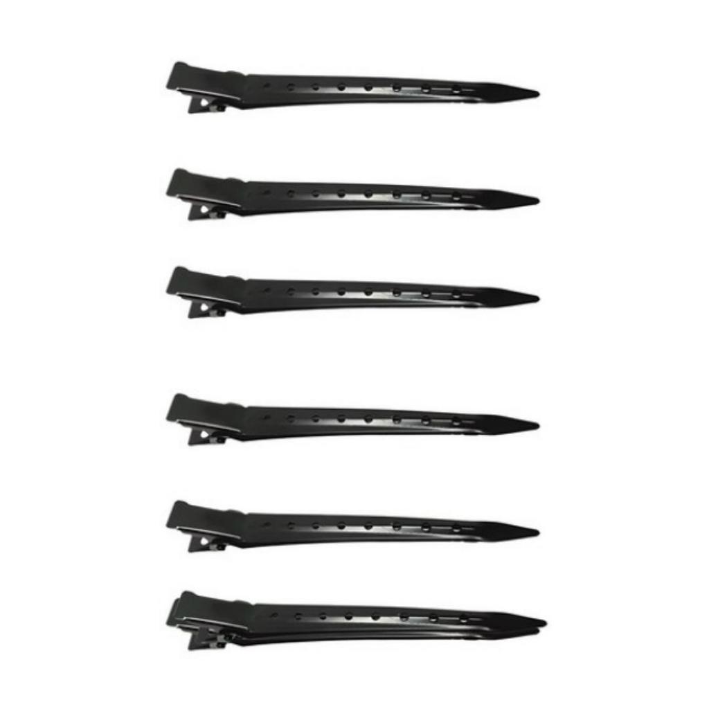 Hair Clip 9cm, Black, 6 Pieces