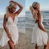 Women's Lace Lace Long Skirt V-neck Backless Dress