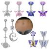 Stainless Steel Zircon Navel Nail Greased Navel Ring Piercing Jewelry