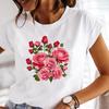 (Азиатский размер) Одежда женская Повседневная милая трендовая женская футболка с цветочным принтом, футболка с коротким рукавом, модные женские графические футболки