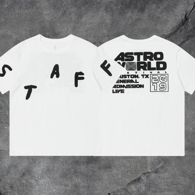 Официальный мерч Travis Scott Utopia Tour Мужская хлопковая уличная футболка Свободный крой Повседневная футболка