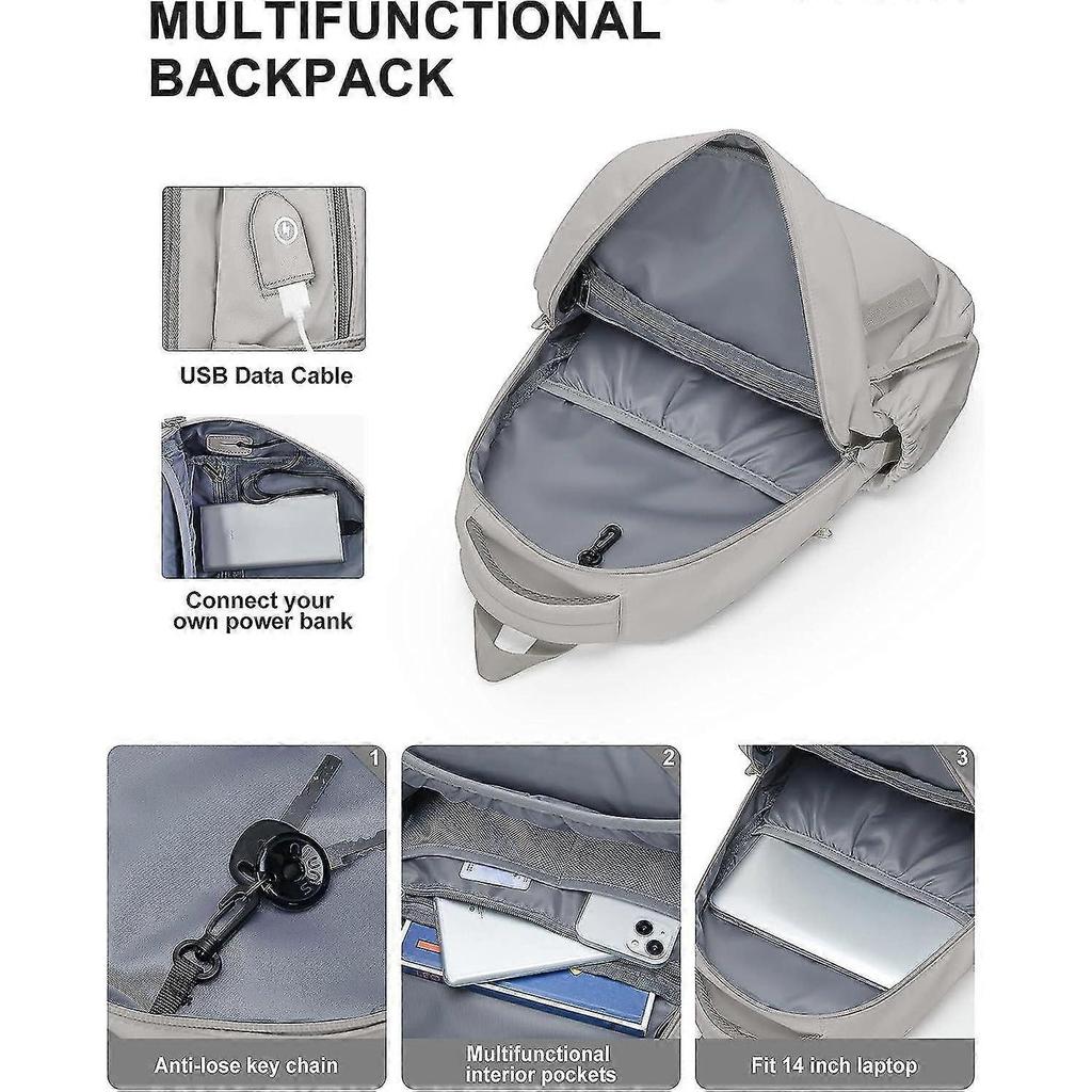 Backpack For School Girls Boys Aesthetic Lightweight Travel Daypack Simple Cute Backpack For Women Men Waterproof College High School Bookbag Fit 14 I