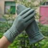 Women's Cashmere Gloves Outdoor Riding Ski Plus Velvet Gloves Thicken Wool Full Finger Driving Mittens Touch Screen Gloves