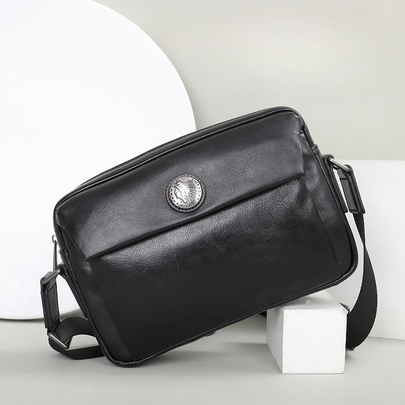 Top-grain Cowhide Crossbody Bag High-end Men's Casual Bag Single-shoulder Bag