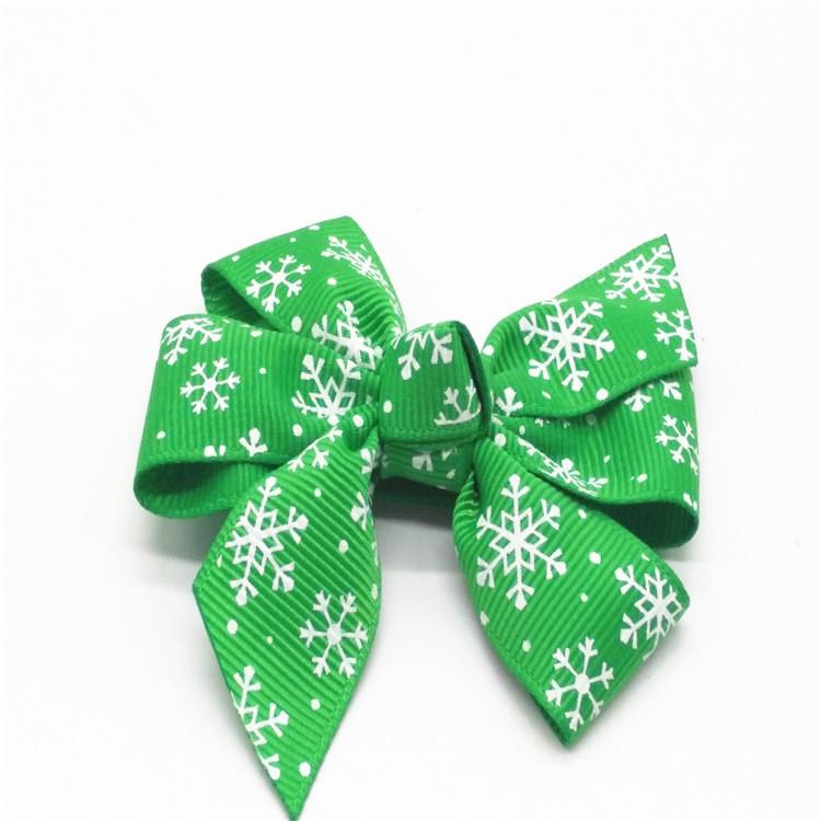 Personalized Christmas Grosgrain Hair Bows With Clips for Festival Decoration