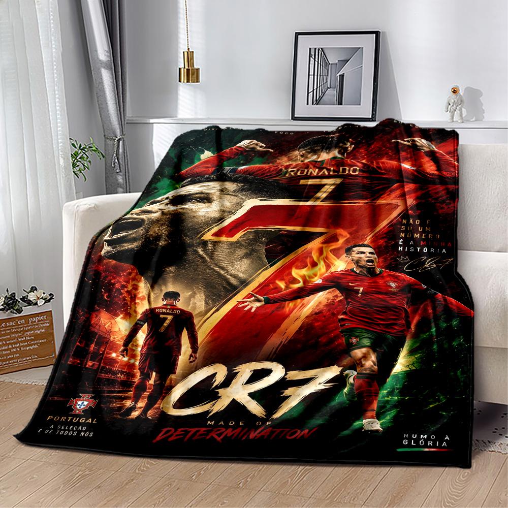 Ronaldo's Crz Football Legends Blanket Ultra-Soft Great for Sofa Livingroom Seaside Four Seasons Universal Modern Gift for Travel Home Birthdays