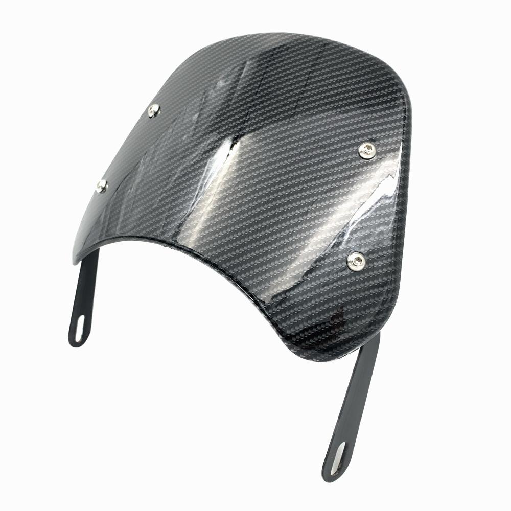 Картина из углеродного волокна для мотоцикла, маленькое лобовое стекло в стиле ретро, ​​маленькое лобовое стекло, переднее лобовое стекло, универсальное для большинства