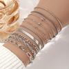 10Pcs/set Vintage Style Snake Chain Bracelet Flat Chain Multi-layer Bracelet  Casual Wear