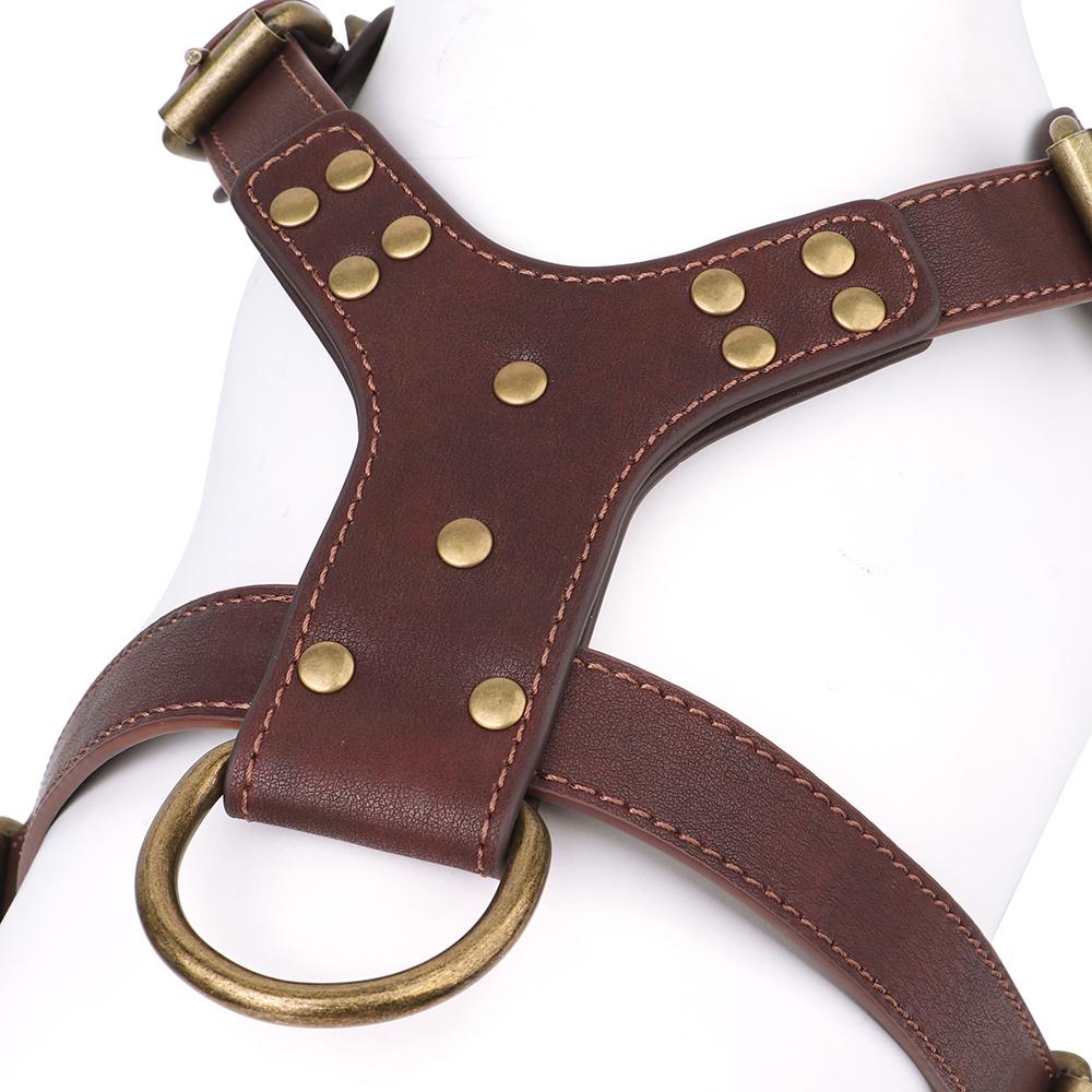 Прочная шлейка для собак с шипами, шлейки из натуральной кожи для больших собак, жилет для дрессировки домашних животных, большие собаки, лабрадор, бульдог