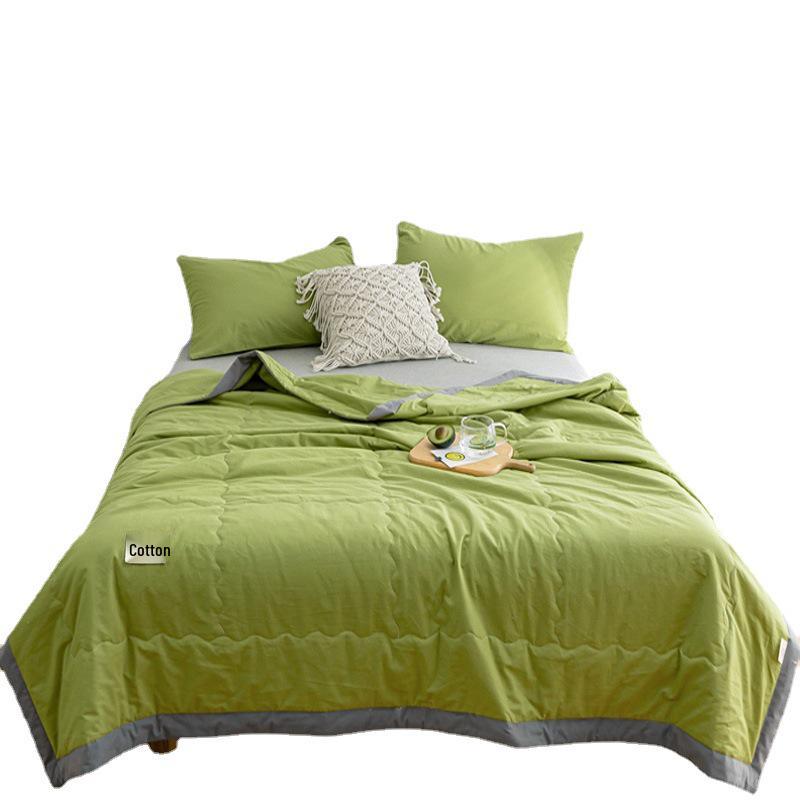 Стиганое одеяло из чистого хлопка - Мягкое, Легкое, Дышащее, Идеально для лета, Доступно в односпальном и двуспальном размерах.