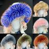80cm Winter Hood Fur Decor Shawl Scarf Faux Raccoon Fur Coat Jacket Fur Collar Multicolor