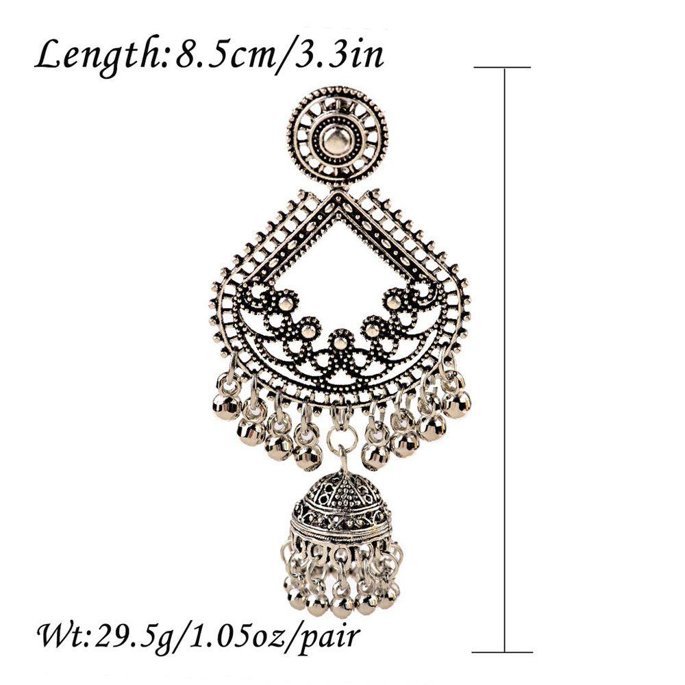 Индийские модные аксессуары Jhumka золотого и серебряного цвета, серьги-гвоздики, висячие серьги-подвески, ювелирные изделия