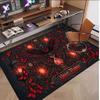Skull Gothic Theme Soft Crystal Velvet Rug Custom Name & Text Print Non Slip Floor Rug for Bedroom Living Room