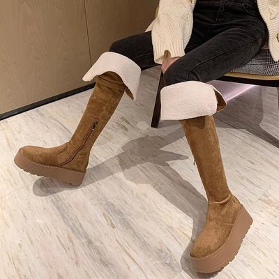 Новые ботинки-луноходы на толстой подошве, женские высокие велосипедные сапоги, новинка 2025 года, универсальные, два варианта носки, женские маленькие