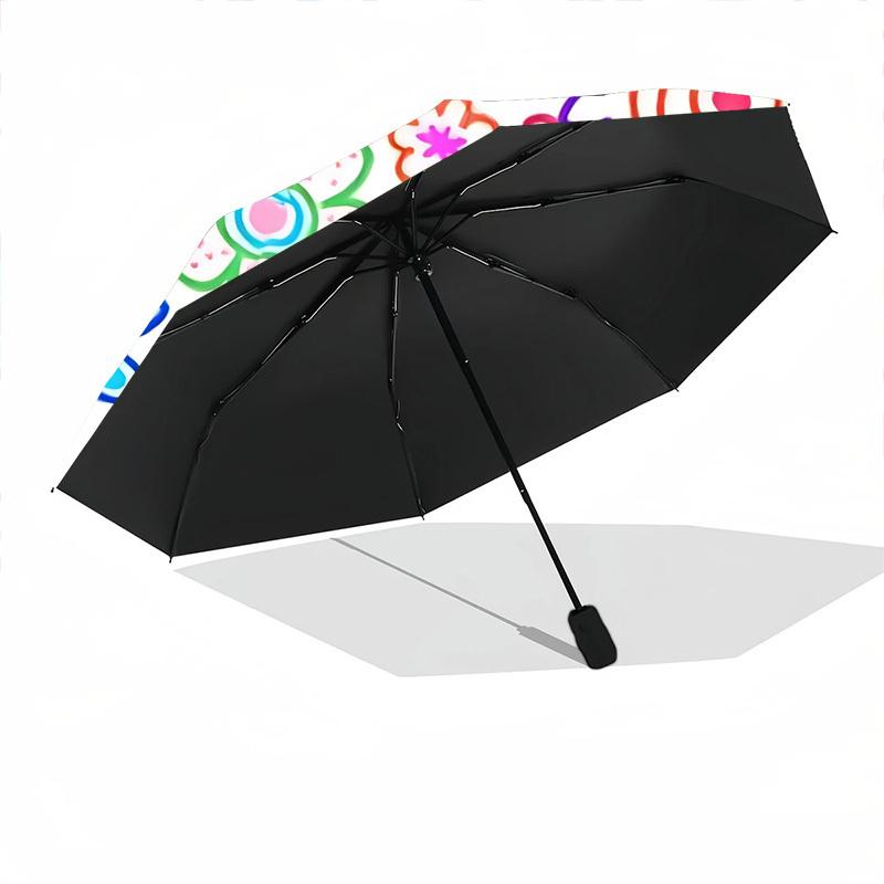 1pc Floral Mandala Automatic Opening/Closing Folding Umbrella with 8 Ribs,Windproof Portable Sunshade Umbrella Holiday gift yy260401046