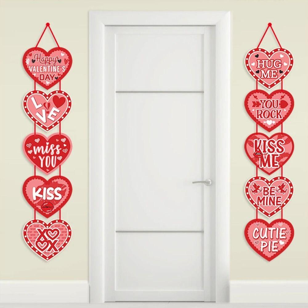 Бумажный баннер для вечеринки в форме сердца, украшения для дома, подарок, подвеска на дверь ко Дню святого Валентина