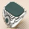 Wei Ya Men's Retro Black Square Agate Pattern Ring - Trendy and Unique Design