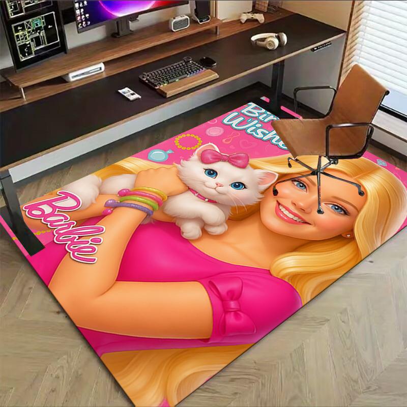 1 шт. Ковер с пожеланиями на день рождения Barbie, для декора дома и офиса, Коврик под офисное кресло, Праздничный подарок, Ковер для конференц-зала L1166
