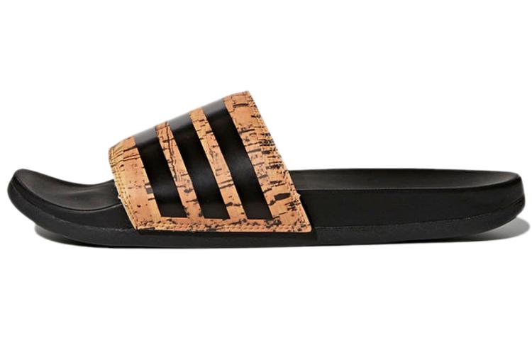 adidas Шлепанцы Adilette Cloudfoam Plus Cork 'Черный Оранжевый' CG3413