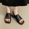 Women Flats Square Toe Sandals New Casual Summer Shoes Sport Brand Slippers 2025 Open Toe Flip Flops Slingback Slides