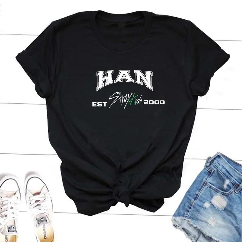 Футболки с участниками Stray Kids ZX TEE Футболка в корейском уличном стиле Футболка с графикой K-pop концерта SKZ Бан Чан Чанбин Ли Но Группа Музыкальная футболка