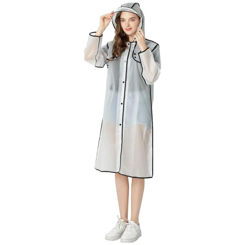 MakeWishes Transparent Hooded Women Rain Coat Long Jacket Waterproof Rain Outdoor Rain Wear