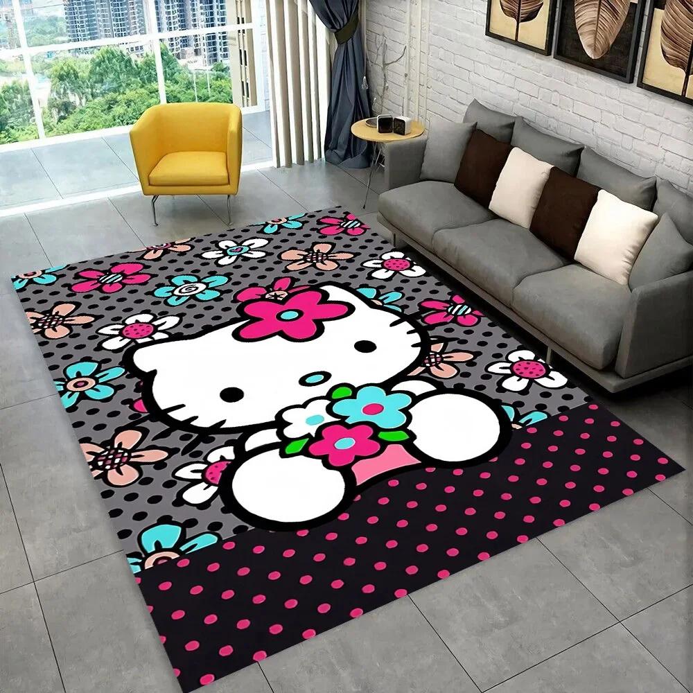 Ковер с мультяшной девочкой Sanrio Новый ковер с кошкой Hello Kitty для спальни, гостиной, дома, дивана, детский коврик для ползания