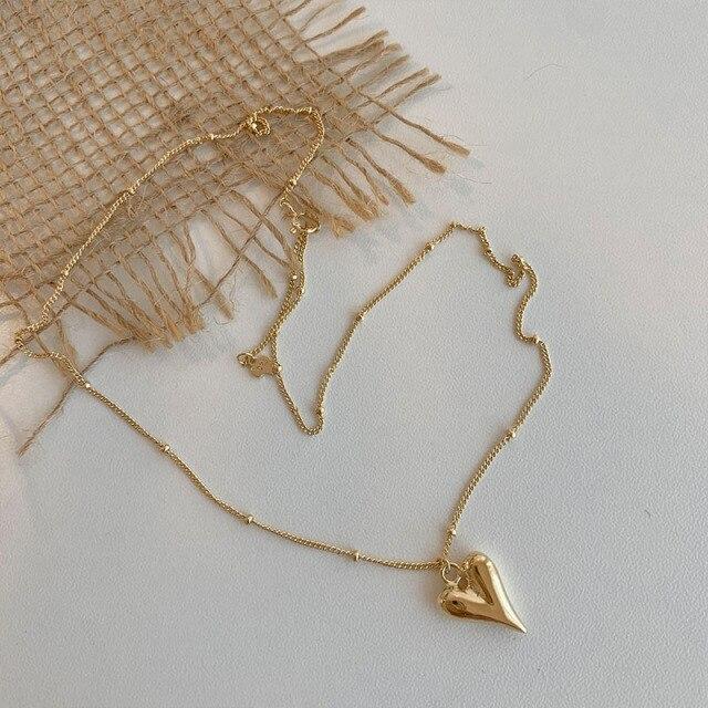 925 Sterling Silver Love Heart Necklace for Women Clavicle Chain Gold Silver Necklaces Party Jewelry Gifts