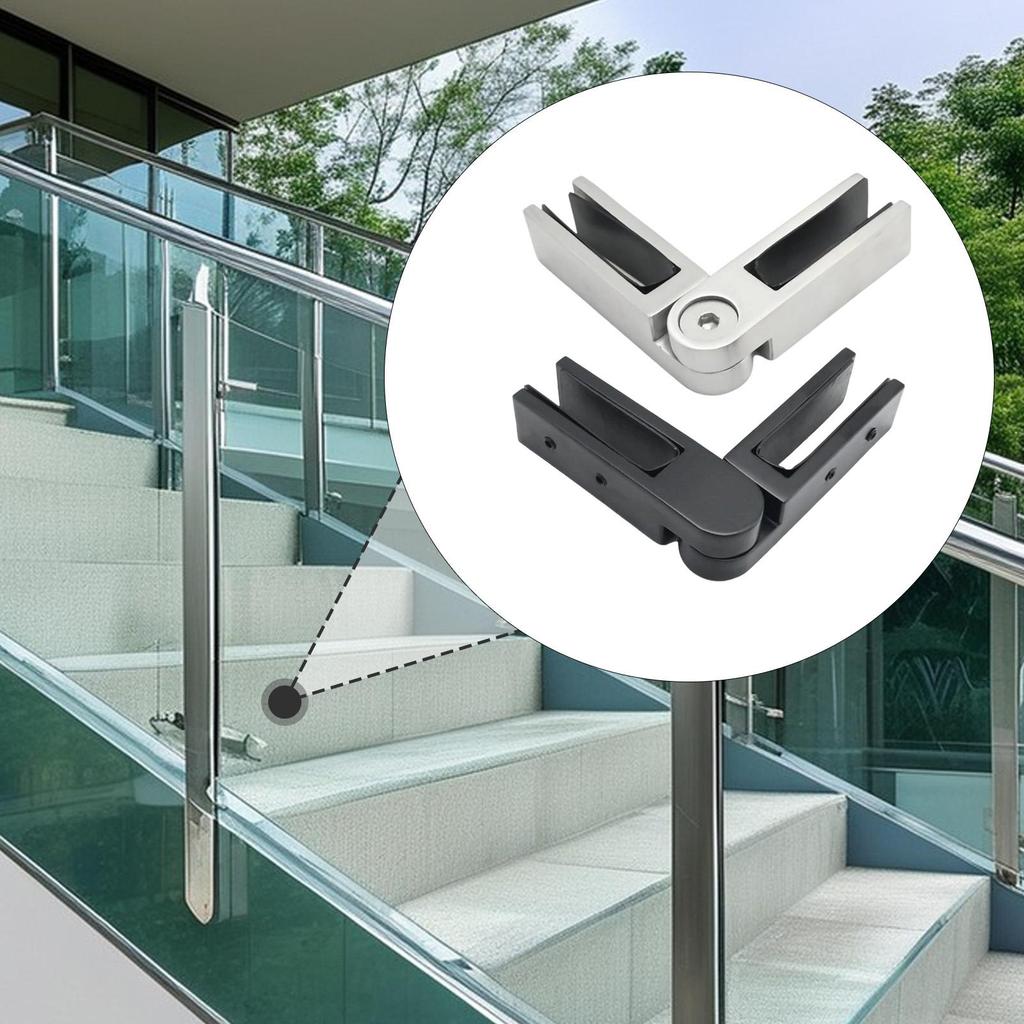 Adjustable Glass to Glass Clamp Railing Clip Bracket Support Stainless Steel Professional Railing Clamp for Stairs Balustrade