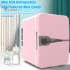 6L Portable Small Refrigerator Energy-saving USB Interface Low Noise Compact Size Portable Beverage Can Cooler Warmer