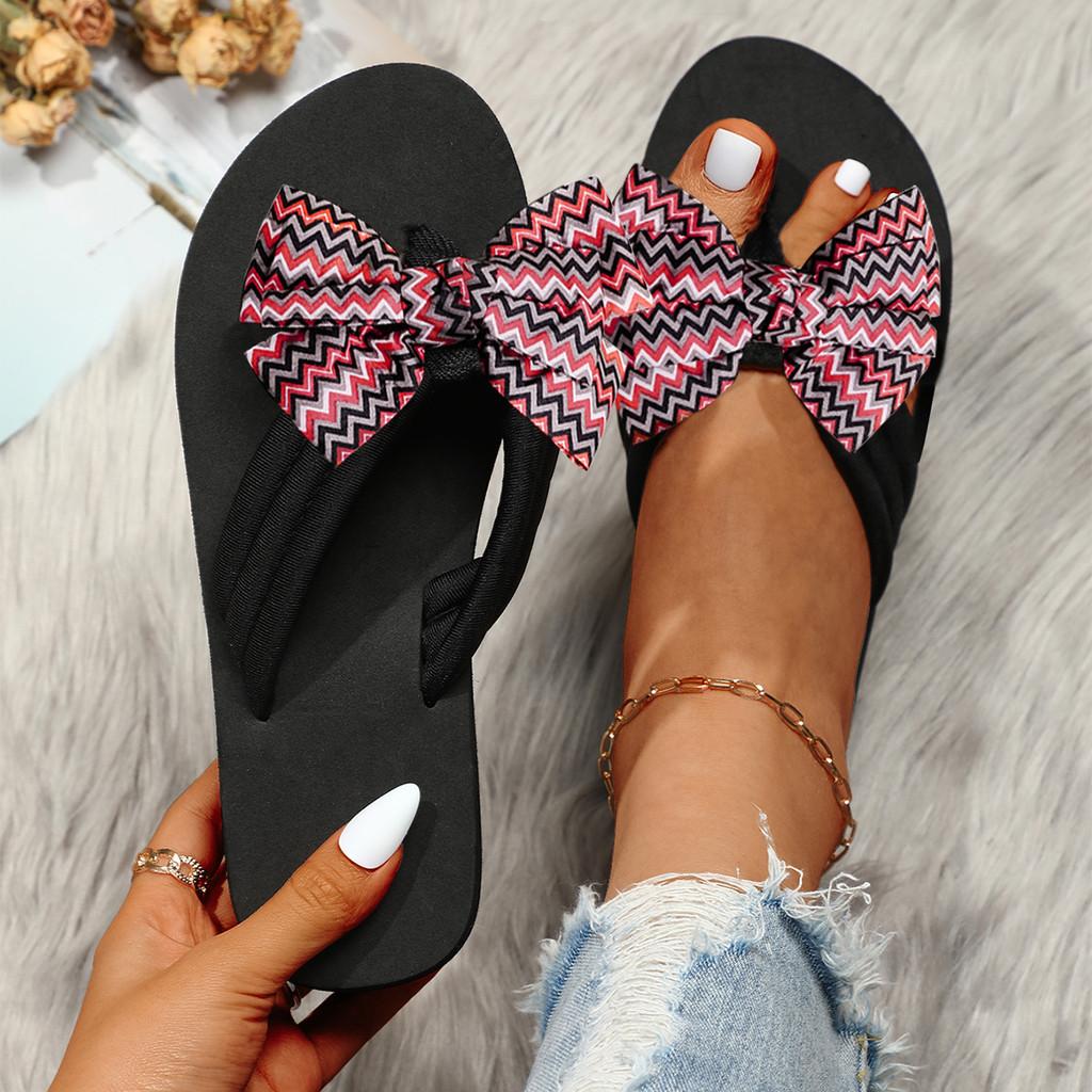 Summer Womens Flip Flops With Butterfly Knot For Beach And Casual Wear