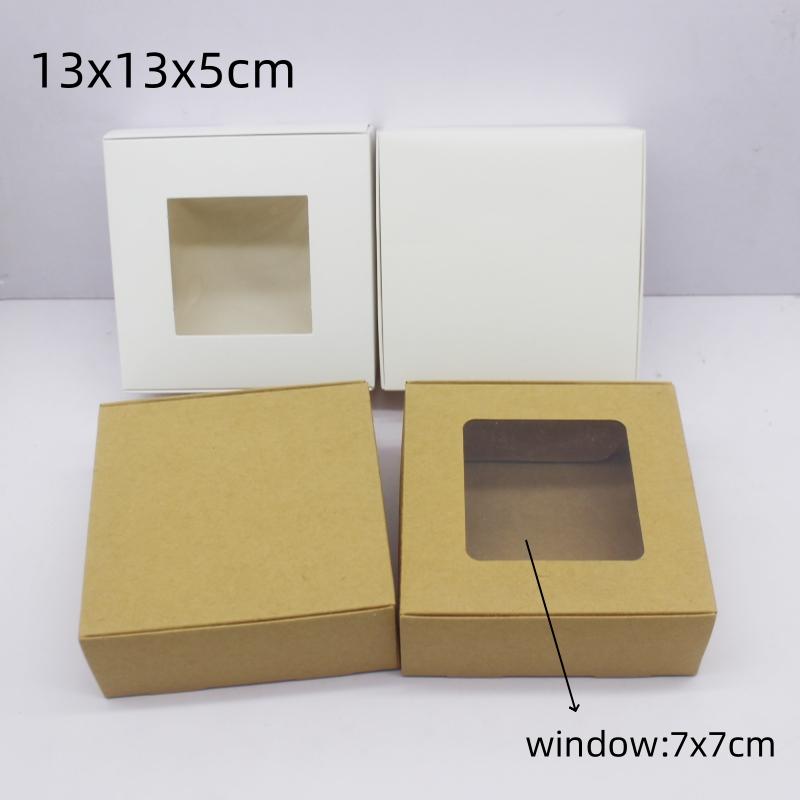 10 шт. подарочная упаковка с окошком белая/крафт-бумага большого размера для рождественского подарка упаковка для торта свадьба семейное торжество m