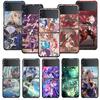 Phone Case For Samsung Galaxy Z Flip 4 Z Flip3 5g Case For Galaxy Z Flip Pc Hard Shell Capa Game Genshin Impact Yan Fei Barbatos