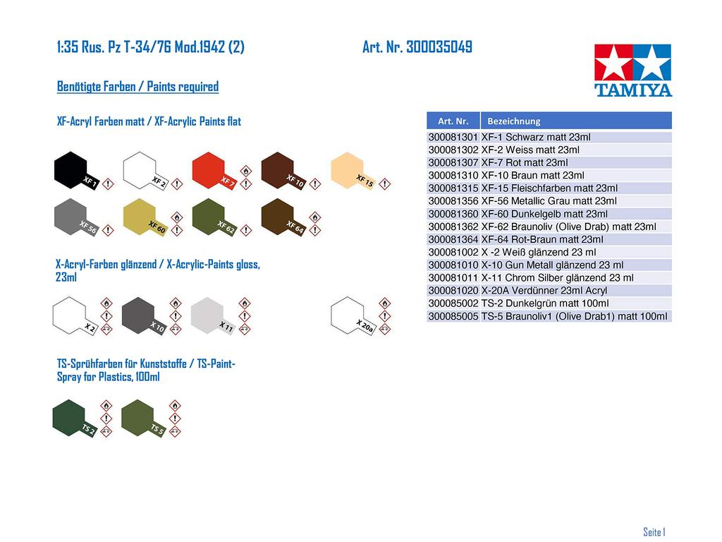 Tamiya 135 Военная миниатюра Серия №49 Советская Армия Танк Т3476 1942 Модель 35049
