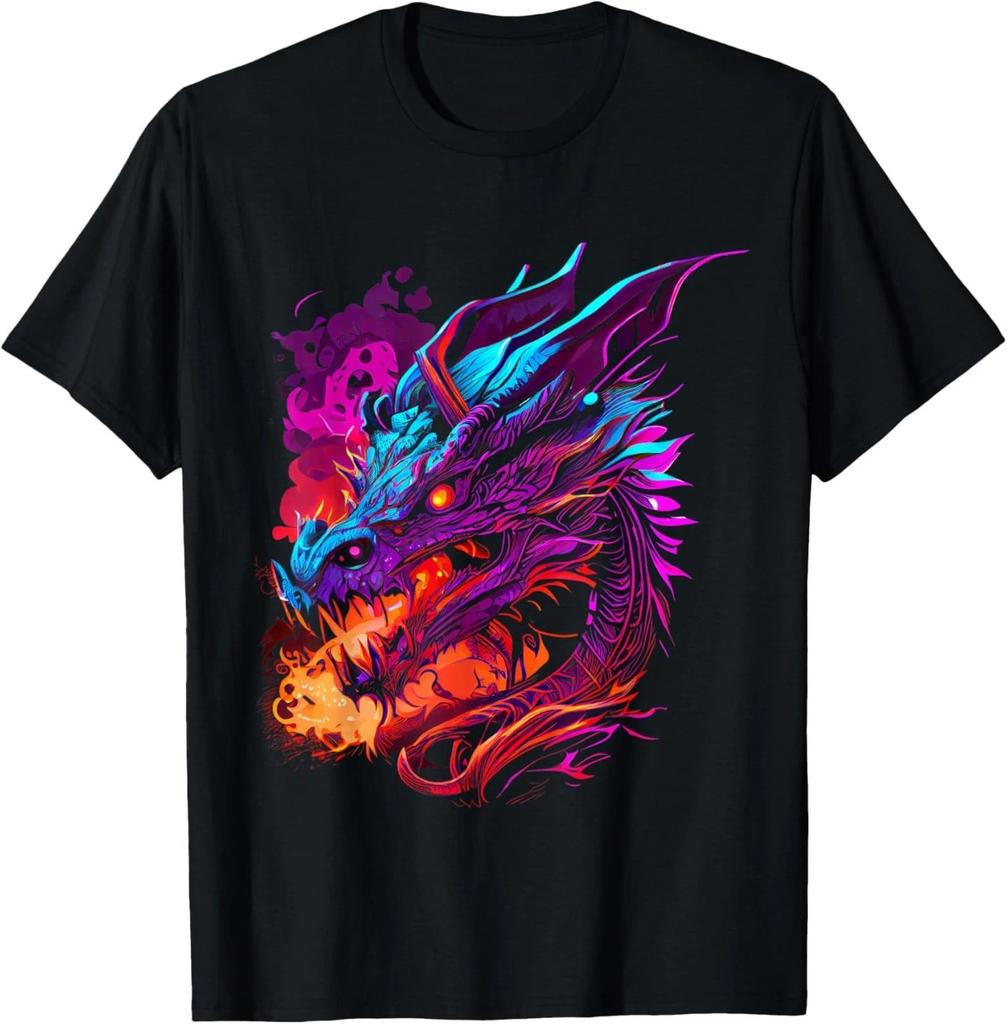 Dragon Lover Fantasy Art Fire Breathing Colors Cool Festival T-Shirt