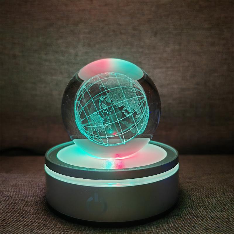Солнечная система 3d хрустальный шар Хрустальный глобус Лазерная резка Хрустальный шар с шаровой подставкой Декоративные сферы планет Галактика Подарок на день рождения Украшения