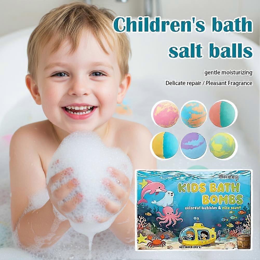 Kids Bath Bombs Colorful Bubble & Nice Scent With Surprise Inside-30g*6PCS