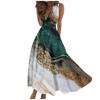Женское длинное платье Платье макси Повседневное платье Летнее повседневное платье без рукавов с v-образным вырезом в стиле бохо с талией и принтом