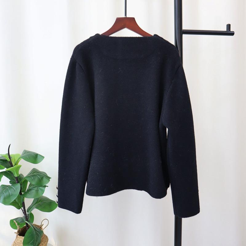 Вязаный двусторонний кардиган с бисерным дизайном, женский, осенне-зимний, новый, с темпераментом, мягкий и восковой свитер-жакет