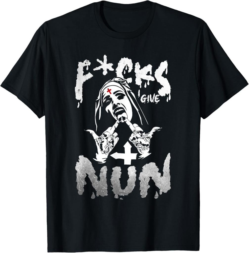 F-cks I Give Nun Dark Humor Gothic Design Tee T-Shirt