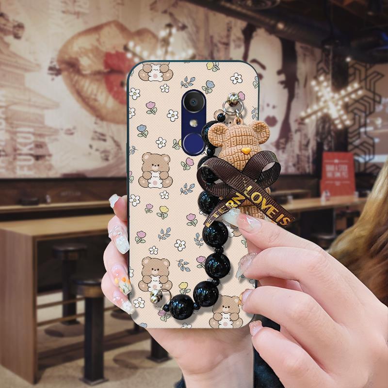 Молодежный мультяшный чехол для телефона Alcatel с теплоотводом и жемчужной подвеской