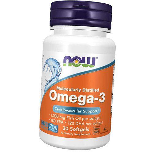 Молекулярно дистиллированная Омега 3, Omega-3 1000, Now Foods  100гелкапс (67128007)